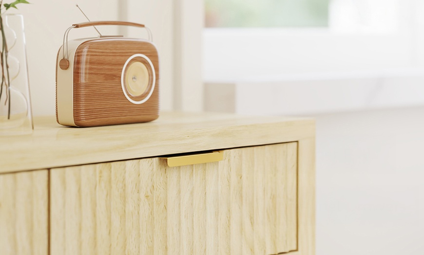 Image 5: HOMCOM Console Table with Fluted Drawers