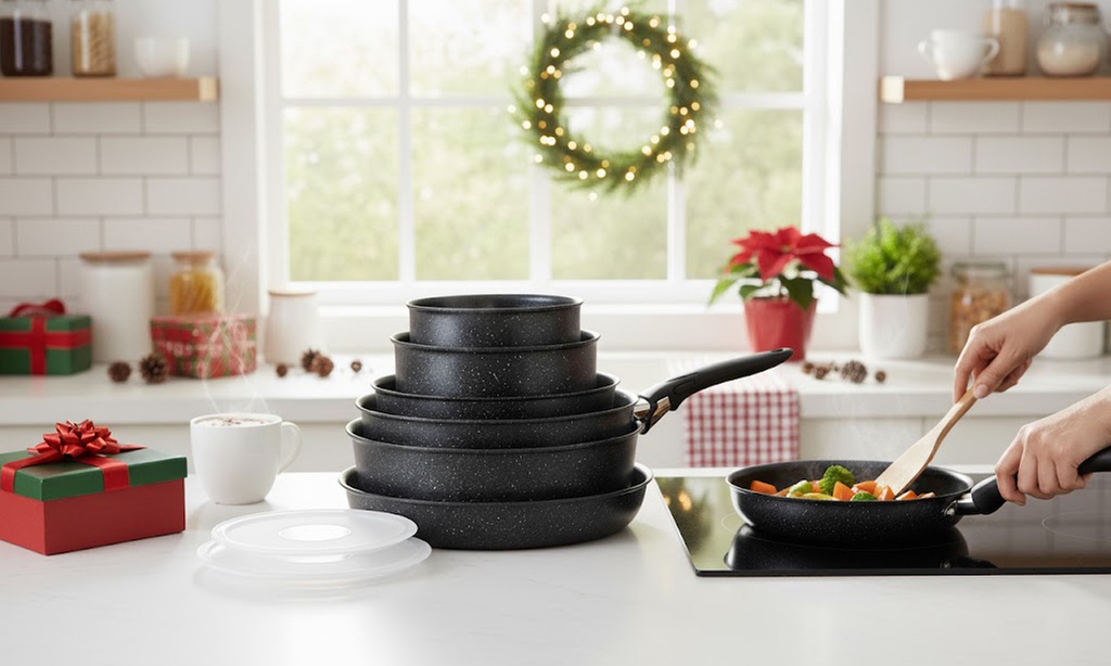 Tefal Ingenio Authentic 10-Piece Pan Set - Stone Coating Cookware Set
