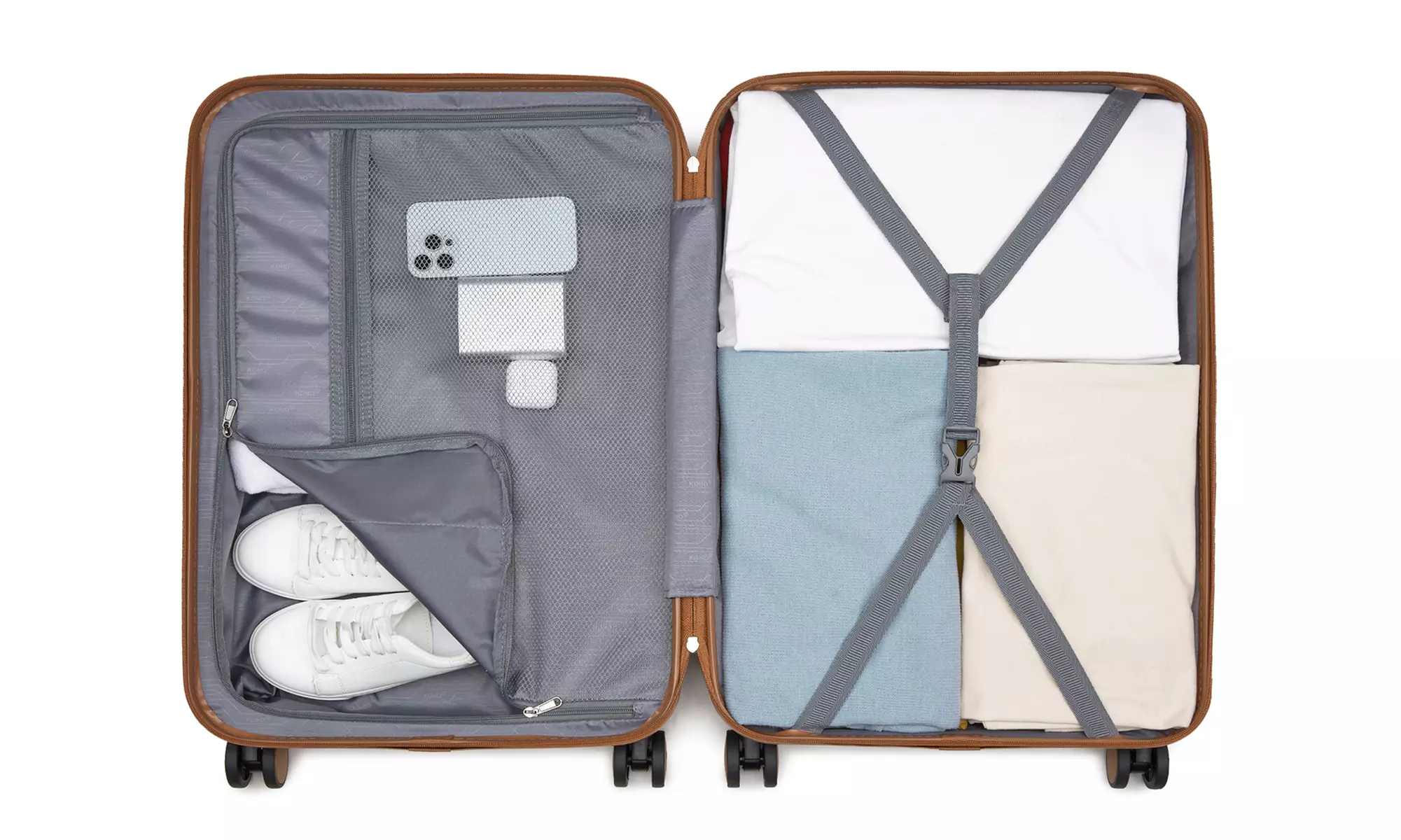 Kono Reisekoffer inkl. Reisetasche und Kulturbeutel