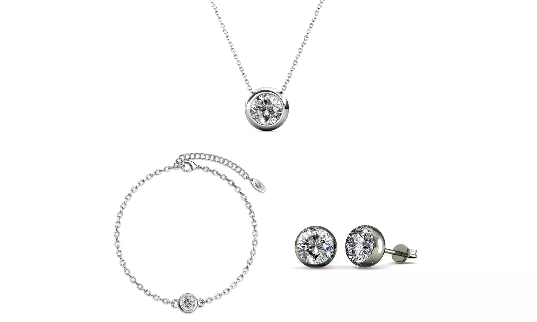 Collane, orecchini e bracciali con cristalli