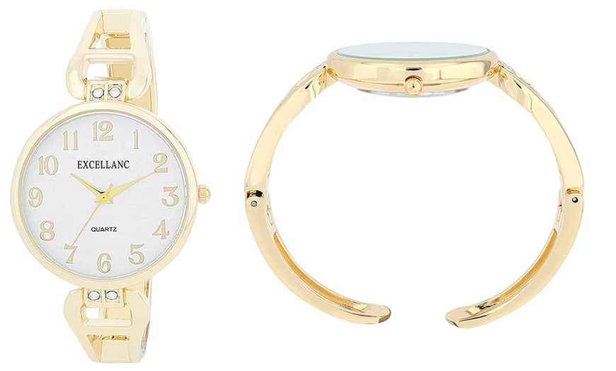 Image 13: Reloj de pulsera analógico con piedras brillantes de Excellance