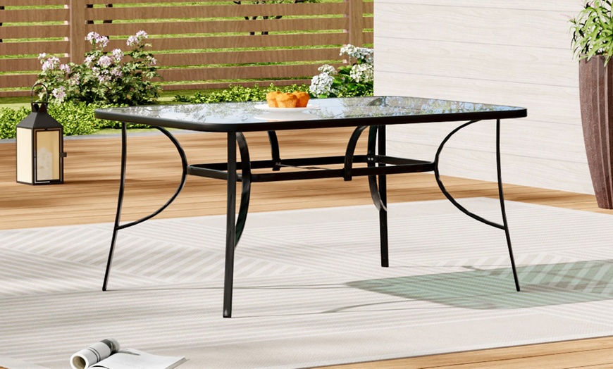 Image 11: Outdoor Rippled Tempered Glass Coffee Table with 4 Styles