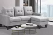 Reversible Velvet L-Shaped Sectional Sofa with Ottoman Corner Couch - Image 2