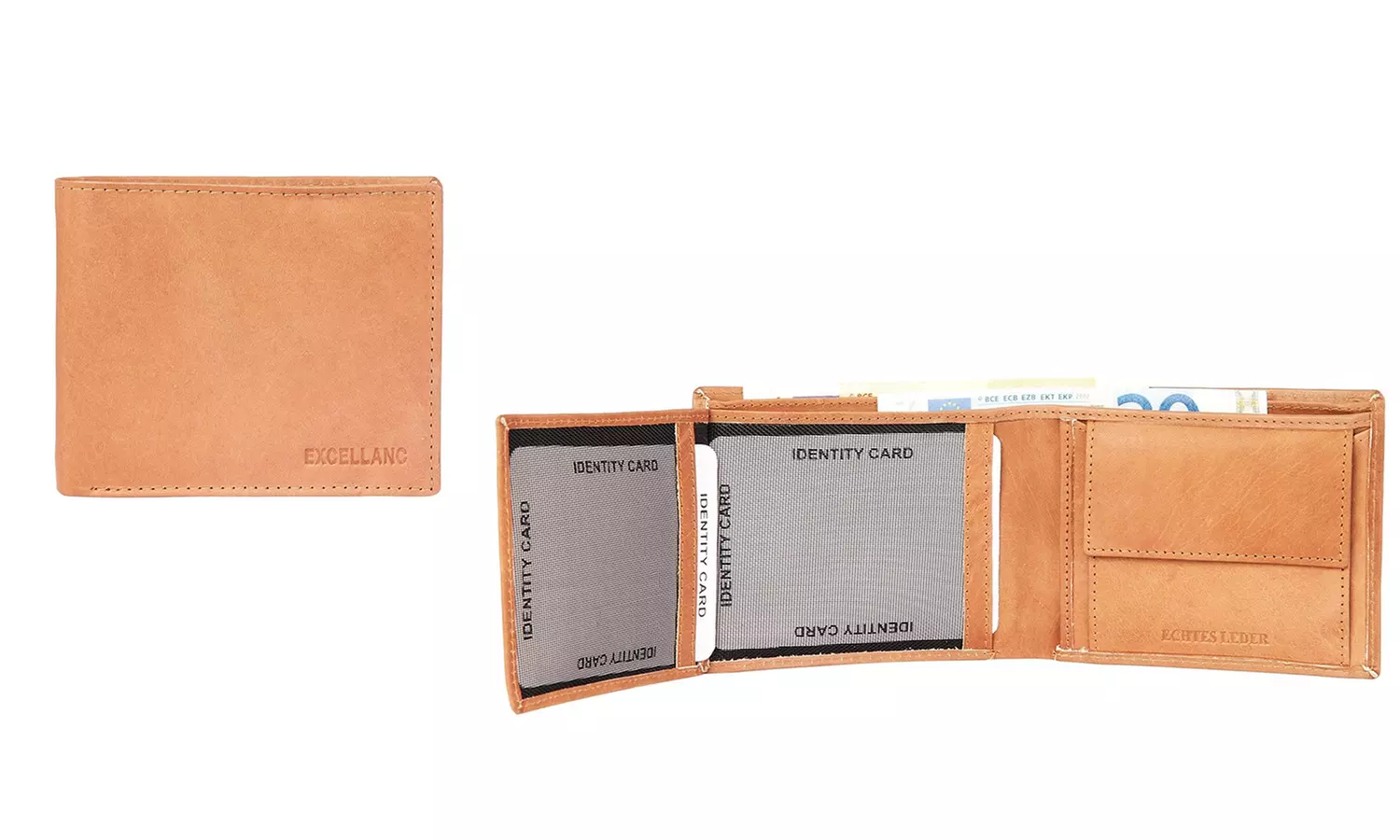 1x, 2x, oder 3x Herren- oder Unisex-Geldbörse aus Leder