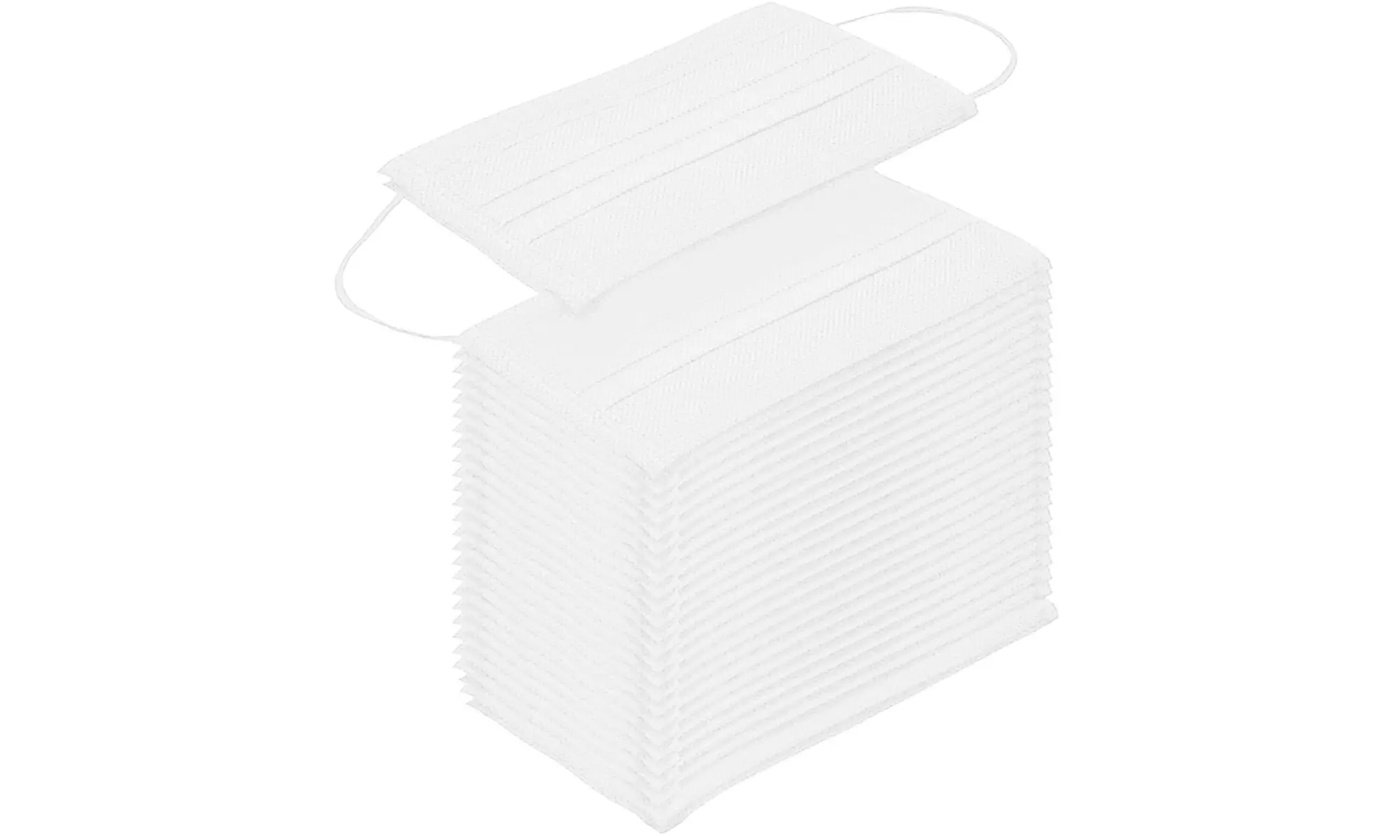 Disposable Non-medical 3-Ply White Face Masks (50-Pack) - Second Medium