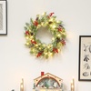 Image 6: HomCom 60cm Prelit Christmas Wreath with LED Lights 
