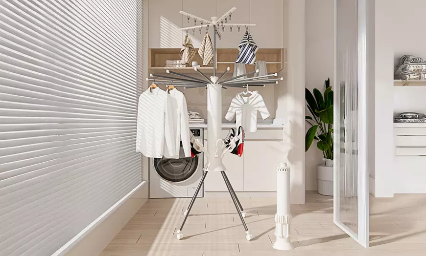 Image 1: Octopus-Shaped Three-Tier Foldable Clothes Drying Rack 