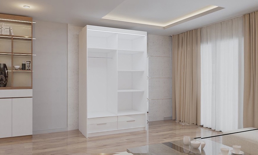 Image 5: Sycylia Sliding Mirror Door Wardrobe