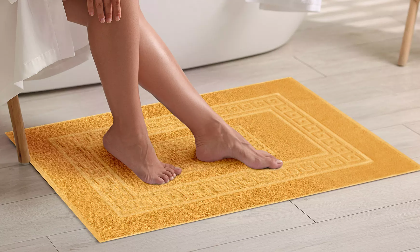 Alfombrilla de baño de tejido jacquard de alta absorción