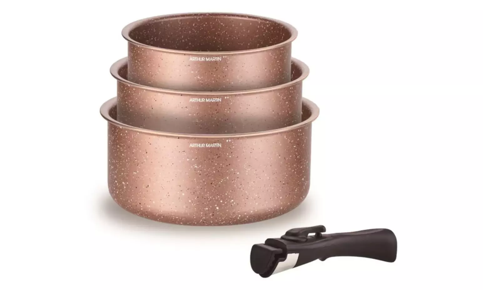 Cacerolas de acero inoxidable con asa Arthur Martin