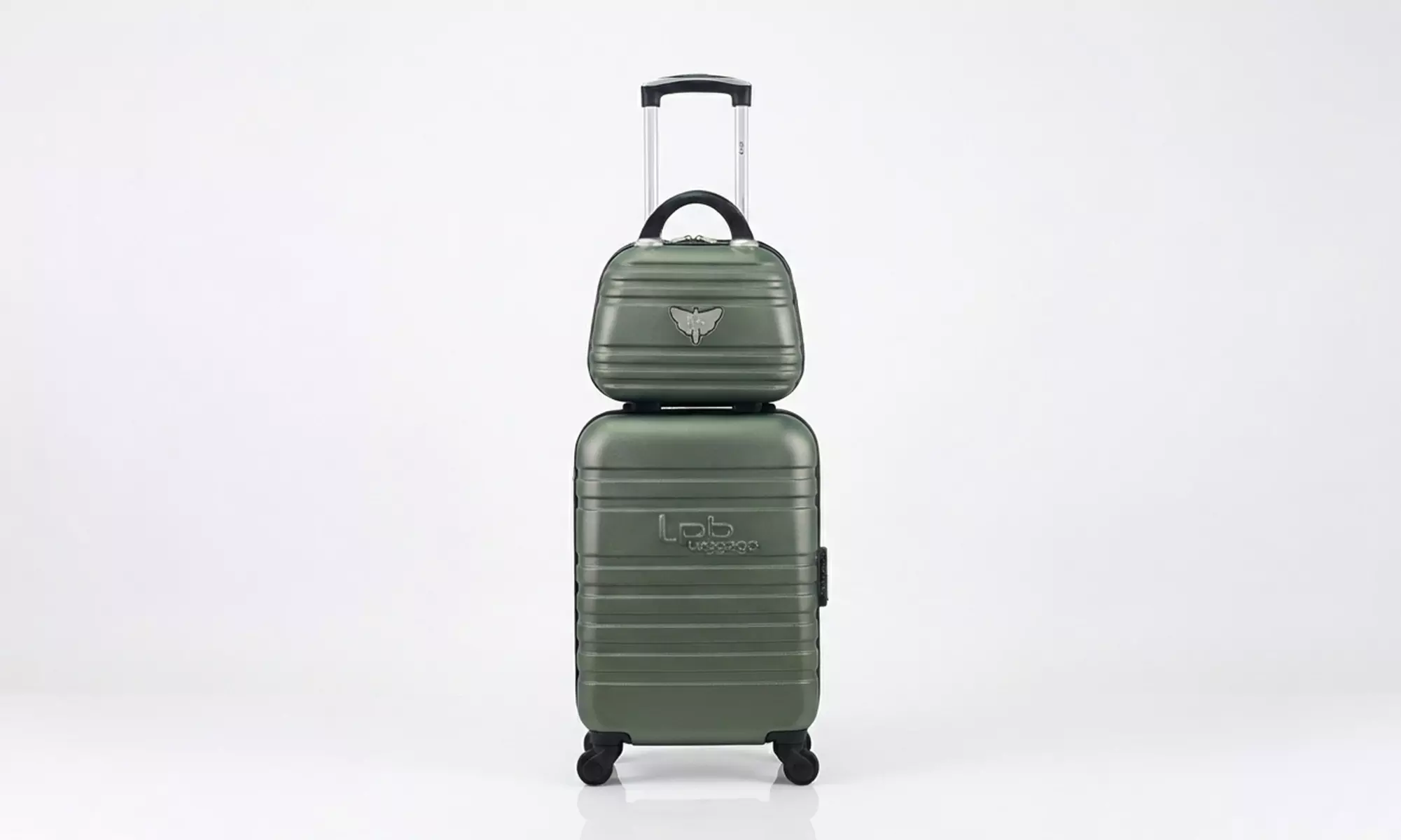 Set van 2 'Wave' koffers met een handbagage koffer en een beautycase