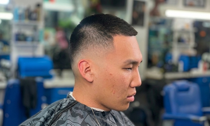 Image 2: Men's Haircut, Hot Towel Shave, Beard and/or Eyebrow Shape 