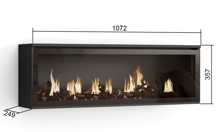Image 13: Elektrischer LED-Kamin COZY mit 3D-Feuereffekt, opt. mit Hängeboard