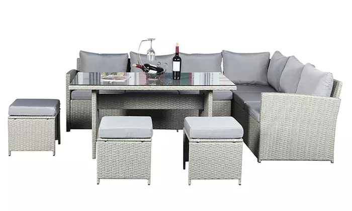 Knutsford 9 Seat Corner Rattan Dining Set