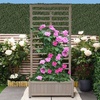 Image 6: Raised Wooden Planter with Climbing Trellis