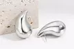 Italian Made 925 Sterling Silver Gold or Silver Chunky Teardrop Earrings - Second Medium