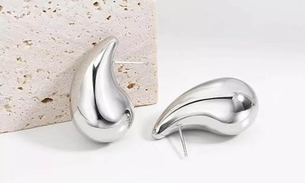 Italian Made 925 Sterling Silver Gold or Silver Chunky Teardrop Earrings