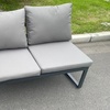 Image 3: Aluminium Patio Furniture Corner Sofa Set Gas Fire Pit Dining Table