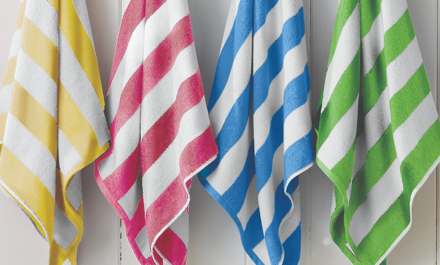 Image 7: 4 Pack Premium Cotton Cabana Beach Towel