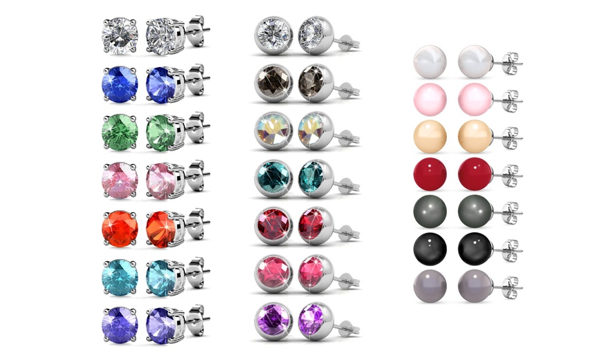 Image 5: 1, 2, 3 of 4 sieradensets met Oostenrijkse kristallen of parels