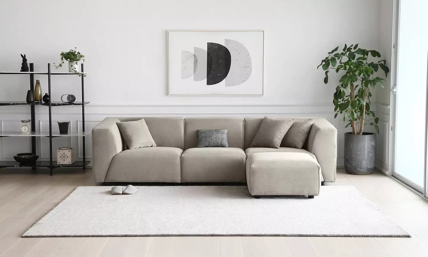 Canapé modulable Kocoon 3 places avec son pouf