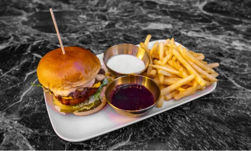 Image 3: Choice Of Burger with Fries and a Hot/Cold Drink for One or Two