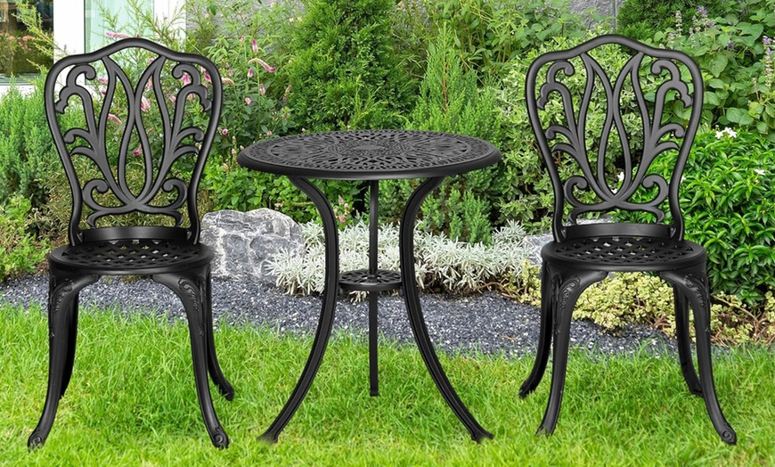 Image 8: Outsunny 3 Piece Garden Bistro Set
