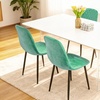 Image 5: Alivio Four-Piece Velvet Dining Chairs, Upholstered Curved Backrest