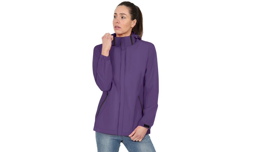 Image 15: Blu Apparel Women's Mesh Lined Rain Jacket 