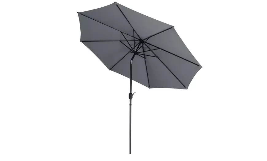 Image 6: 3m Grey Rotating Parasol with Four Base Styles 
