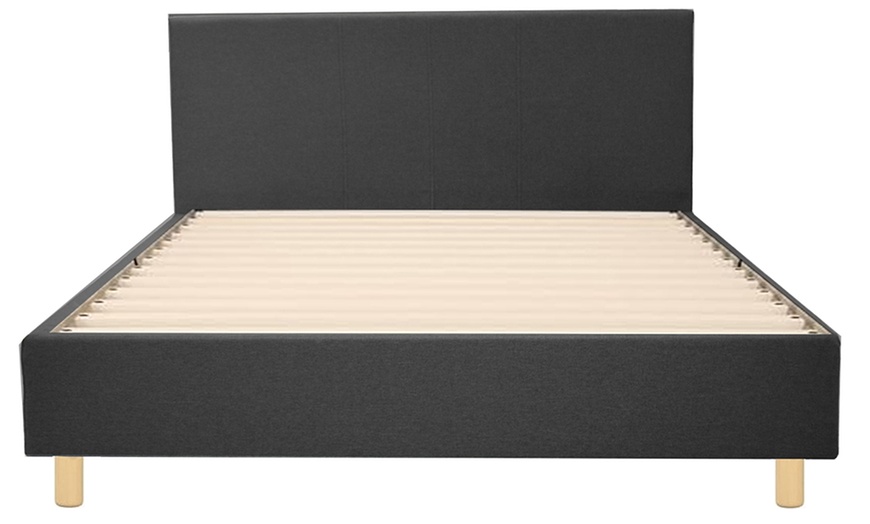 Image 10: Lit Rome en tissu design élégant, Sampur
