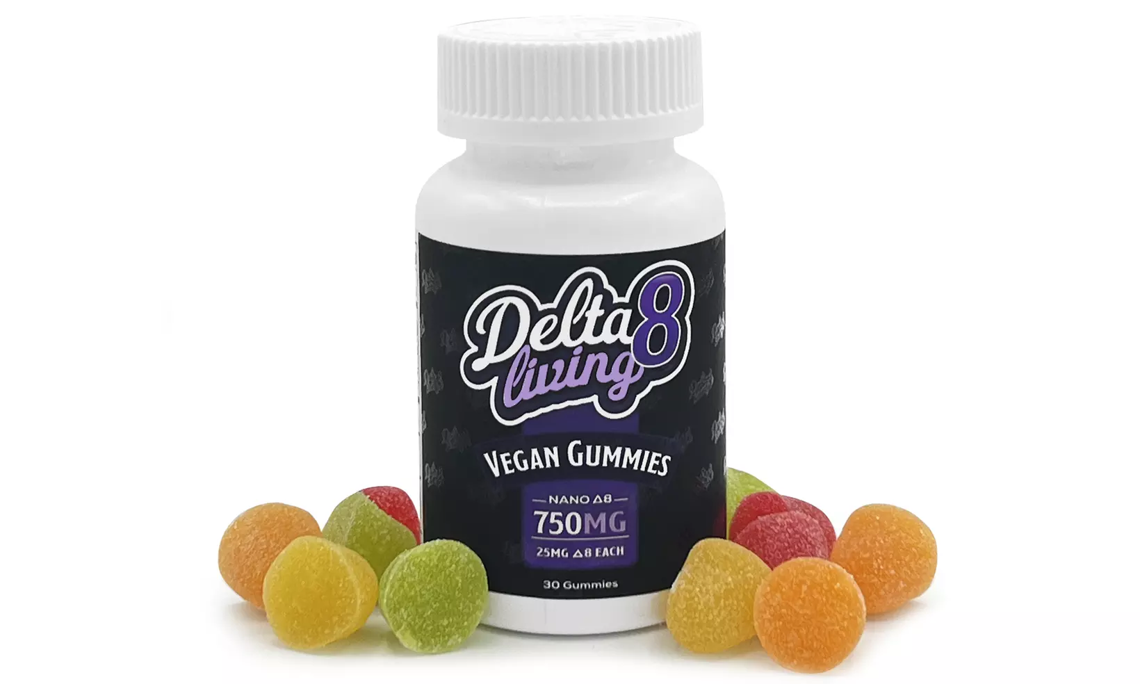 Delta 8 Living Vegan Gummies 750mg (25mg each Gummy) - VOUCHER TO REDEEM - Primary Image