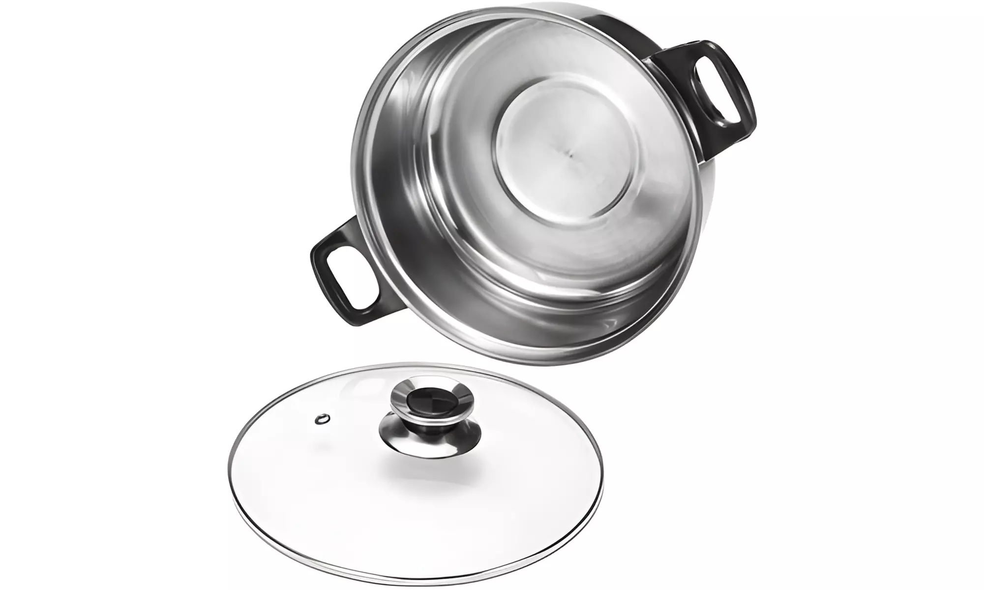 Set de 12 pièces en acier inoxydable avec couvercles en verre