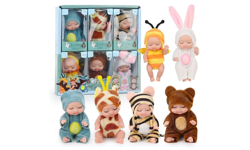 Image 2: Six Picese Mini Sleeping Rebirth Dolls