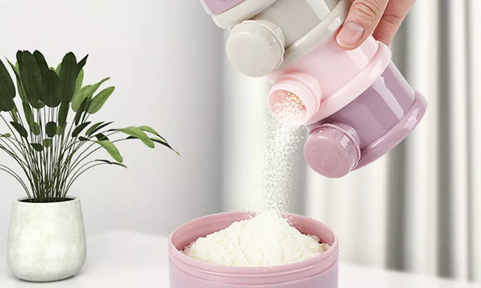 3-4 Layers Baby Formula Milk Powder Dispenser Infant Snack Storage Container