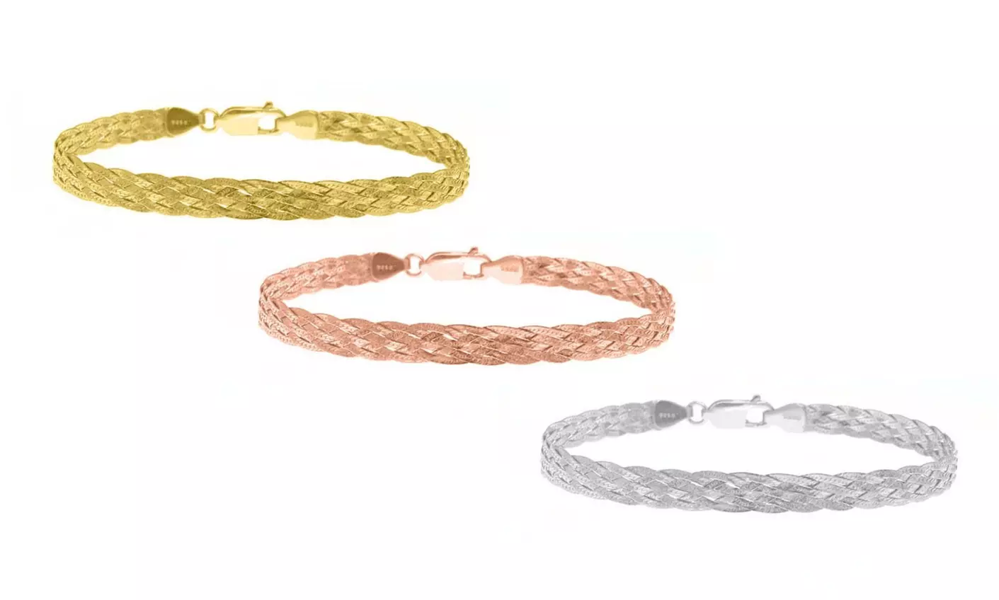 Italian Made Sterling Silver Woven Bracelet