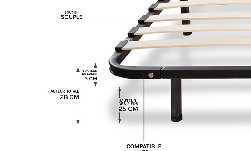 Image 13: Sommier SomKit en métal, avec lattes flexibles