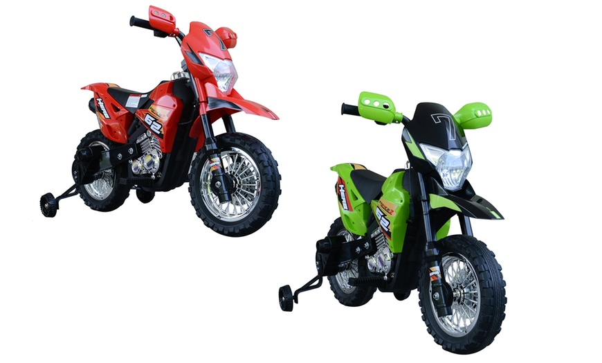 Image 1: HomCom Kids' Motorbike Ride-On Toy