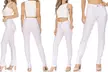 Women's Casual Comfy Slim Pocket Jeggings Jeans Pants with Button - Second Medium