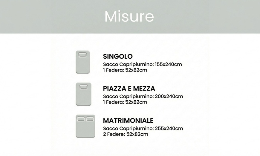 Image 2: Parure copripiumino bicolore in cotone con federe