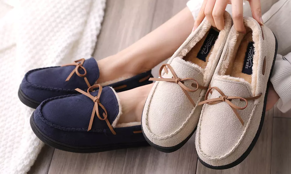 Seranoma Women's Moccasin Slippers with Bow - Primary Image