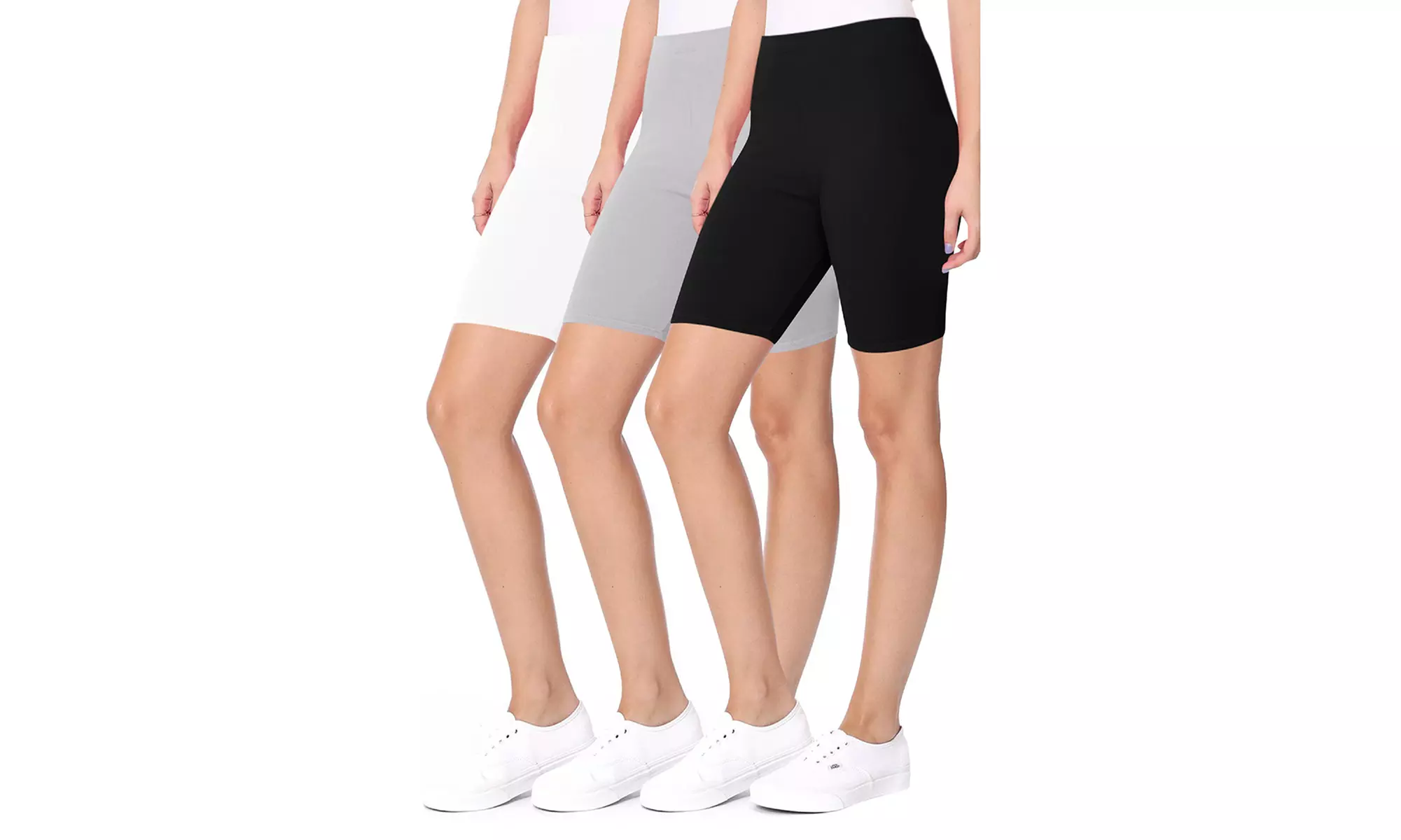 Women's Casual Seamless Elastic High Biker Shorts (Pack of 3)