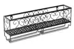 Wall Mounted Metal Wine Rack Wine Bottle Storage w/ Glass Holder Home Bar Decor - Second Medium