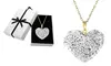 Sterling Silver Heart Necklace in 18k Gold Plated  With Crystals From Swarovski