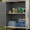 Image 14: Outsunny Wooden Garden Storage Sheds in Grey or Natural Wood