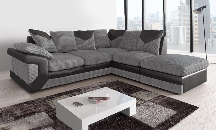Image 5: Dual-Tone Fabric Sofa Set