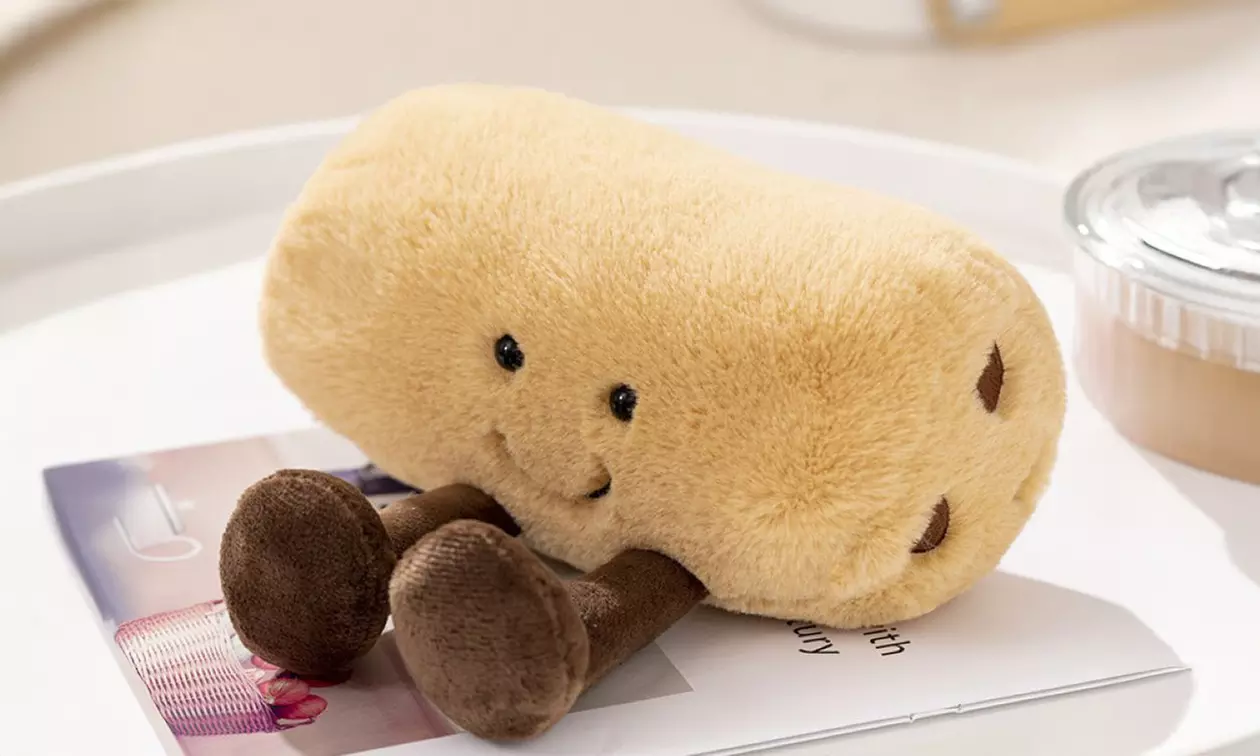 Kuscheliges Plüschtier im Lebensmitteldesign