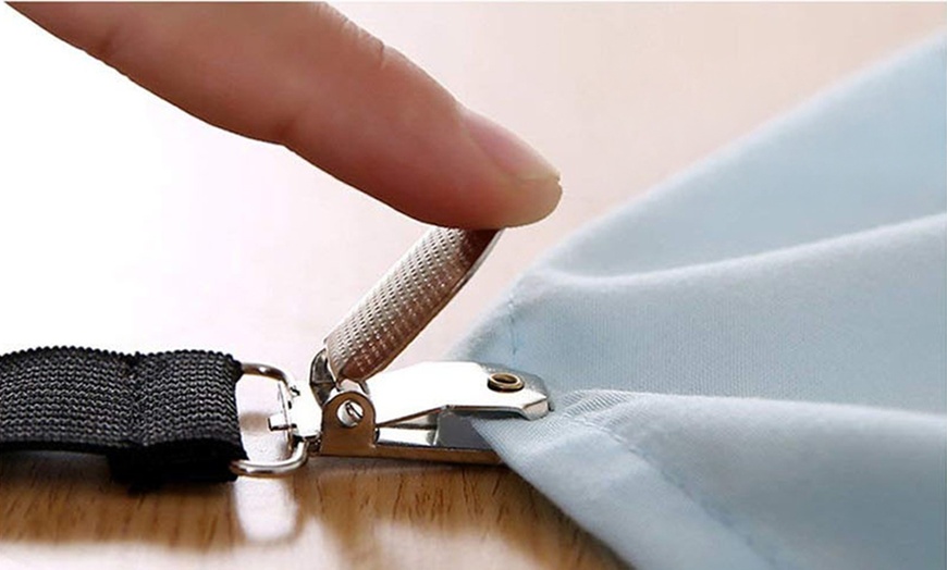 Image 4: 4pcs Triangle Bed Sheet Mattress Holder Fastener Grippers Clips Straps Suspender