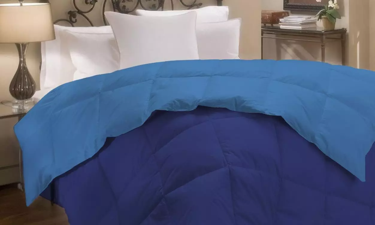 Couette d’hiver réversible avec 90% plumes d’oie