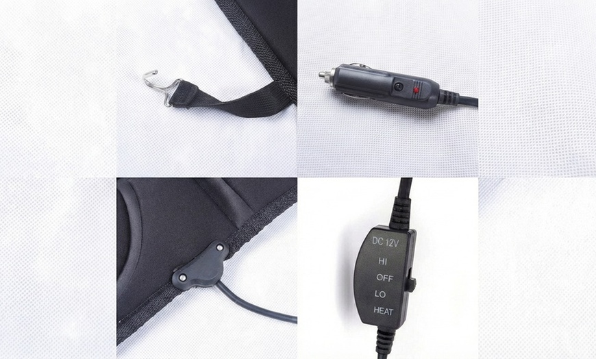 Image 2: Housse de siège auto chauffante universelle avec 2 niveaux de chauffe